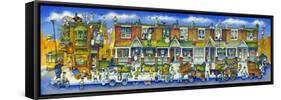 Row of Houses Long-Bill Bell-Framed Stretched Canvas