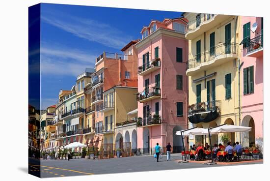 Row of Houses on the Seafront Promenade in the Urban District of Oneglia in Imperia-null-Stretched Canvas