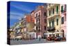 Row of Houses on the Seafront Promenade in the Urban District of Oneglia in Imperia-null-Stretched Canvas