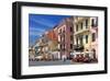 Row of Houses on the Seafront Promenade in the Urban District of Oneglia in Imperia-null-Framed Art Print