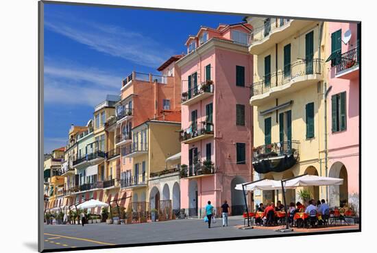 Row of Houses on the Seafront Promenade in the Urban District of Oneglia in Imperia-null-Mounted Art Print