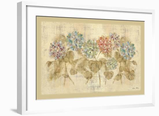 Row of Hydrangea-Cheri Blum-Framed Art Print