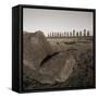 Row of Moai statues, Easter Island, Chile-null-Framed Stretched Canvas