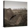 Row of Moai statues, Easter Island, Chile-null-Stretched Canvas