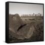 Row of Moai statues, Easter Island, Chile-null-Framed Stretched Canvas