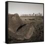 Row of Moai statues, Easter Island, Chile-null-Framed Stretched Canvas