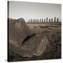 Row of Moai statues, Easter Island, Chile-null-Stretched Canvas