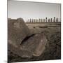 Row of Moai statues, Easter Island, Chile-null-Mounted Photographic Print