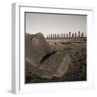 Row of Moai statues, Easter Island, Chile-null-Framed Photographic Print