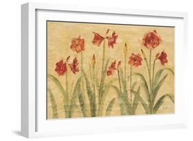 Row of Red Amaryllis-Cheri Blum-Framed Art Print