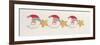 Row of Santas and Stars-Beverly Johnston-Framed Giclee Print