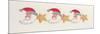Row of Santas and Stars-Beverly Johnston-Mounted Giclee Print
