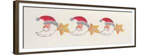 Row of Santas and Stars-Beverly Johnston-Framed Premium Giclee Print