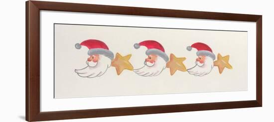 Row of Santas and Stars-Beverly Johnston-Framed Premium Giclee Print