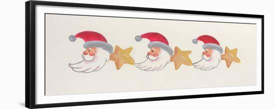 Row of Santas and Stars-Beverly Johnston-Framed Premium Giclee Print