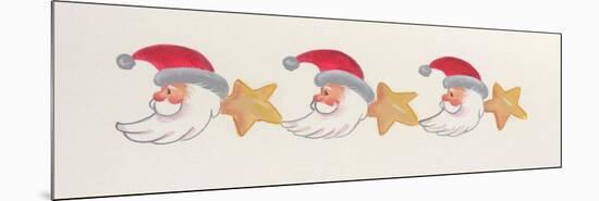 Row of Santas and Stars-Beverly Johnston-Mounted Premium Giclee Print
