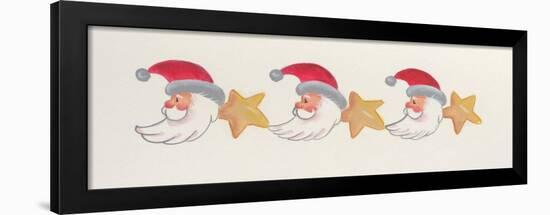 Row of Santas and Stars-Beverly Johnston-Framed Giclee Print