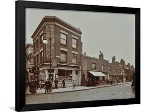 Row of Shops in Lea Bridge Road, Hackney, London, September 1909-null-Framed Photographic Print