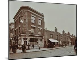 Row of Shops in Lea Bridge Road, Hackney, London, September 1909-null-Mounted Premium Photographic Print