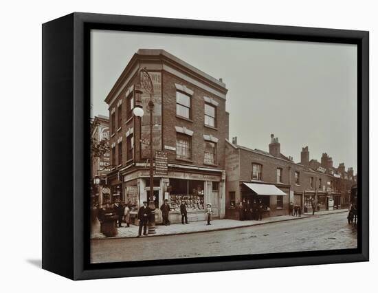 Row of Shops in Lea Bridge Road, Hackney, London, September 1909-null-Framed Stretched Canvas