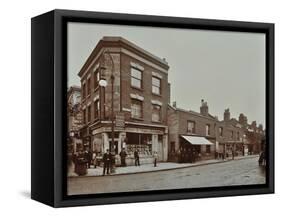 Row of Shops in Lea Bridge Road, Hackney, London, September 1909-null-Framed Stretched Canvas