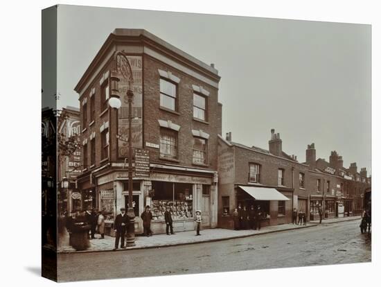 Row of Shops in Lea Bridge Road, Hackney, London, September 1909-null-Stretched Canvas