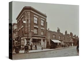 Row of Shops in Lea Bridge Road, Hackney, London, September 1909-null-Stretched Canvas