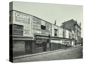 Row of Shops with Advertising Hoardings, Balls Pond Road, Hackney, London, September 1913-null-Stretched Canvas