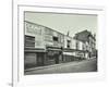 Row of Shops with Advertising Hoardings, Balls Pond Road, Hackney, London, September 1913-null-Framed Photographic Print