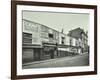 Row of Shops with Advertising Hoardings, Balls Pond Road, Hackney, London, September 1913-null-Framed Photographic Print