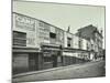 Row of Shops with Advertising Hoardings, Balls Pond Road, Hackney, London, September 1913-null-Mounted Photographic Print