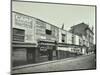 Row of Shops with Advertising Hoardings, Balls Pond Road, Hackney, London, September 1913-null-Mounted Photographic Print