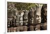 Row of Statues of Asuras on South Gate Bridge across Moat to Angkor Thom, Siem Reap-David Wall-Framed Premium Photographic Print