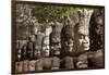 Row of Statues of Asuras on South Gate Bridge across Moat to Angkor Thom, Siem Reap-David Wall-Framed Premium Photographic Print