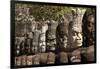 Row of Statues of Asuras on South Gate Bridge across Moat to Angkor Thom, Siem Reap-David Wall-Framed Premium Photographic Print
