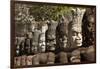 Row of Statues of Asuras on South Gate Bridge across Moat to Angkor Thom, Siem Reap-David Wall-Framed Photographic Print