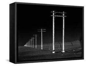 Row of Telephone Poles Along Bonneville Salt Flats-Fritz Goro-Framed Stretched Canvas