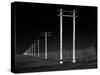 Row of Telephone Poles Along Bonneville Salt Flats-Fritz Goro-Stretched Canvas