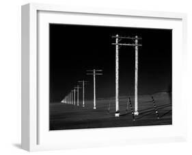 Row of Telephone Poles Along Bonneville Salt Flats-Fritz Goro-Framed Photographic Print