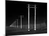 Row of Telephone Poles Along Bonneville Salt Flats-Fritz Goro-Mounted Photographic Print