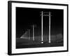 Row of Telephone Poles Along Bonneville Salt Flats-Fritz Goro-Framed Photographic Print