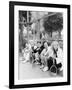 Row of Tennis Players with Rackets-null-Framed Photo