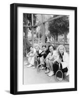 Row of Tennis Players with Rackets-null-Framed Photo