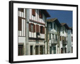 Row of Traditional Buildings in the Village of Ainhoa in the Pyrenees in Aquitaine, France-Michael Busselle-Framed Photographic Print