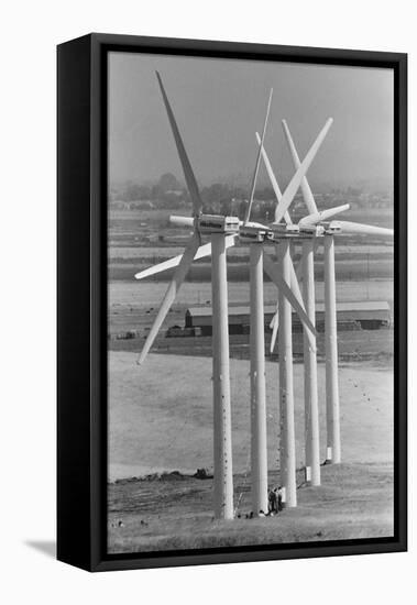 Row of Wind Turbines at Wind Farm-Terry Schmitt-Framed Stretched Canvas