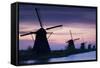 Row of Windmills at Sunrise in the Netherlands-Darrell Gulin-Framed Stretched Canvas