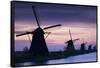 Row of Windmills at Sunrise in the Netherlands-Darrell Gulin-Framed Stretched Canvas