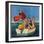 "Row, We're Out of Gas", June 27, 1959-Amos Sewell-Framed Premium Giclee Print