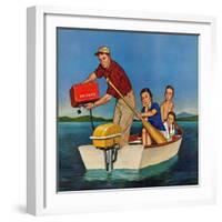 "Row, We're Out of Gas", June 27, 1959-Amos Sewell-Framed Premium Giclee Print