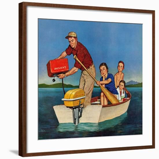 "Row, We're Out of Gas", June 27, 1959-Amos Sewell-Framed Giclee Print